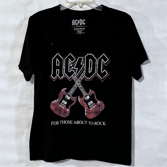 AC/DC Rock and Roll Band Black Graphic T-Shirt Tee - Picture 2 of 6